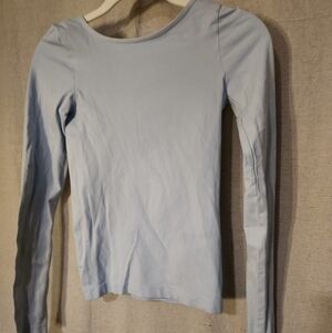 FREEPEOPLE  Low-Back Seamless Long Sleeve (Light Blue)